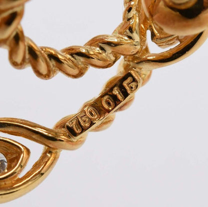 Christian DIOR Earring 18K 750 D0.15 Approx 7.5g Gold Accessories Ladies With