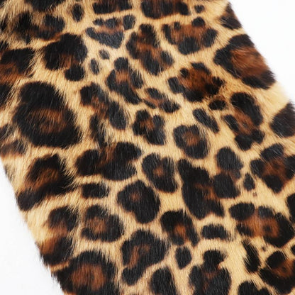 Gucci 322989 Lapin Fur Leopard Pattern Lining 100% Silk GG Pattern Shawl /