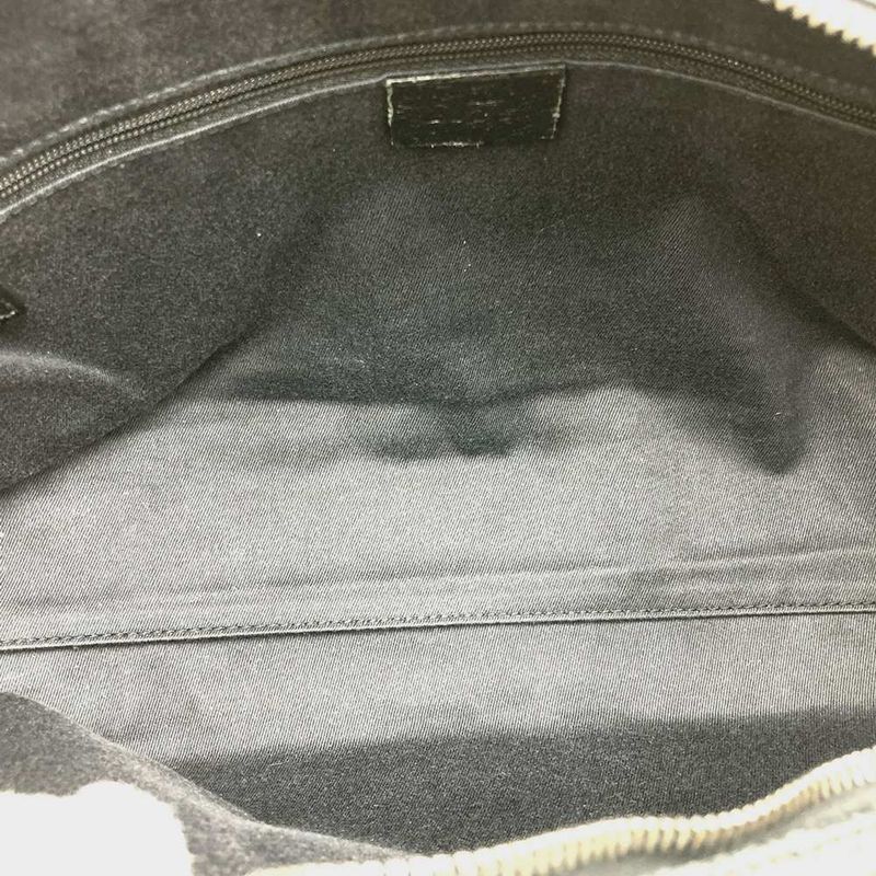 Gucci 113009 Handbag Black GG Canvas/leather Ladies Men Fashion Branded High