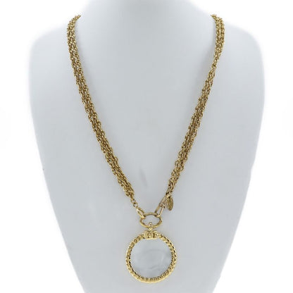 Chanel Loupe Double Chain Vintage Gold Plated Ladies 106.5g Necklace