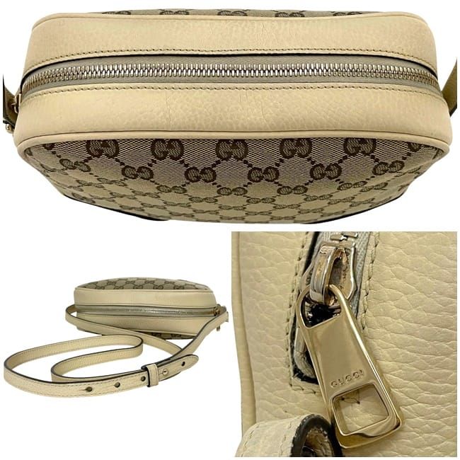 Gucci Shoulder Bag Beige Cream White 449413 Excellent Condition