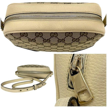 Gucci Shoulder Bag Beige Cream White 449413 Excellent Condition