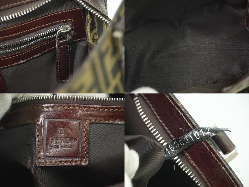 Authentic Fendi Zucca Handbag Canvas Brown Zucca Bag Pre-owned [follow-up