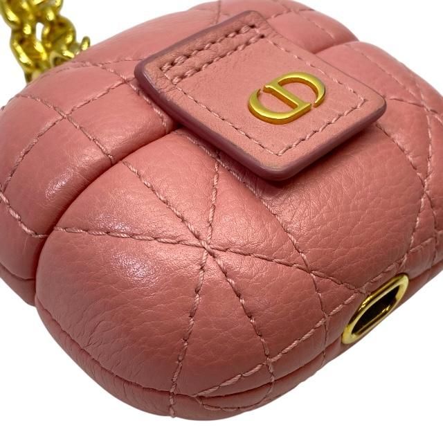 Christian DIOR Cannage Airpods Pro Case Earphone Case Lambskin Leather Pink