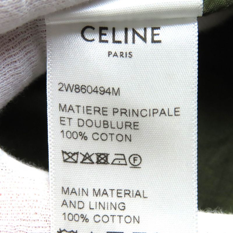 Celine 23SS 2w860494m 100% Cotton Camouflage Pattern Harness Parka Coat Khaki