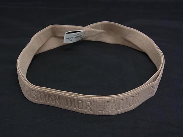 Christian Dior J'adior Canvas Headband Hair Accessory Women's Beige Fn5022
