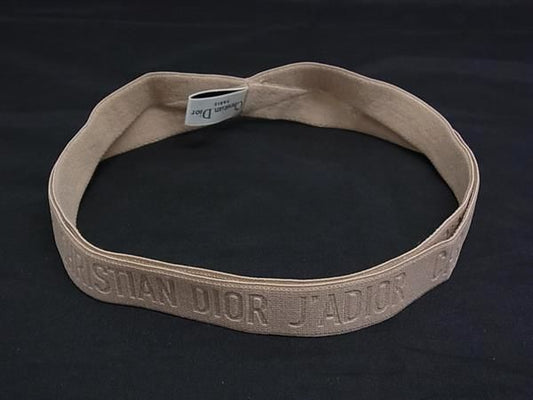 Christian Dior J'adior Canvas Headband Hair Accessory Women's Beige Fn5022