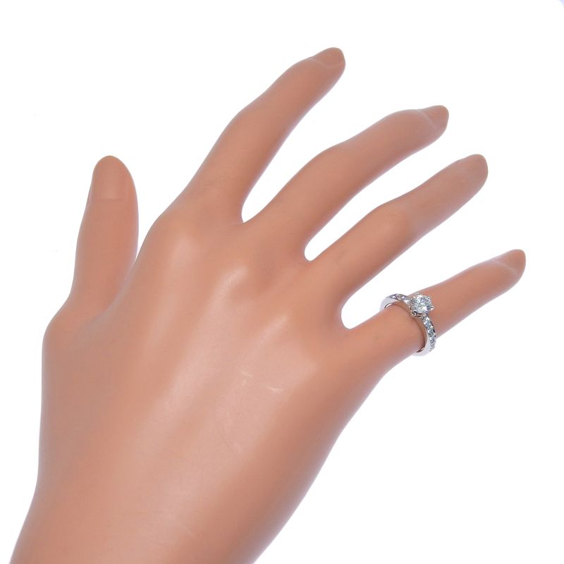 Tiffany & Co Solitaire Half Eternity Pt950platinum × Diamond #4 0.50 Ladies