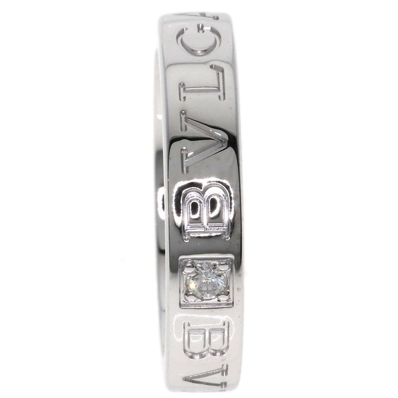 Bvlgari Bulgari Double Logo 1P Diamond Ring And Ring 18K White Gold Ladies
