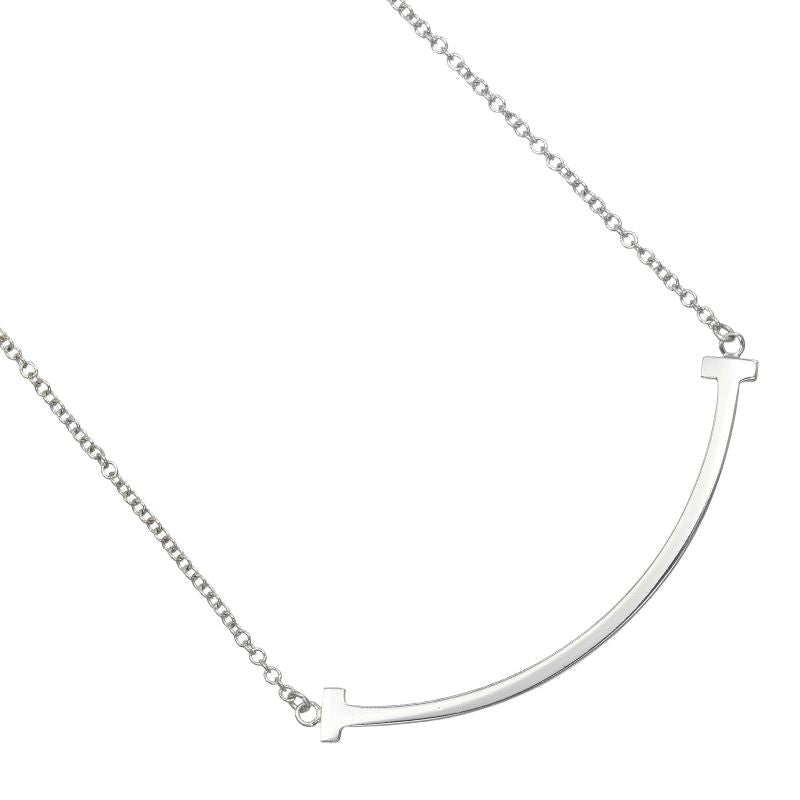 Tiffany & Co T-smile Small 18kwhite Gold Ladies 3g Necklace