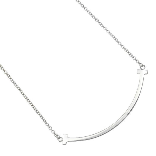 Tiffany & Co T-smile Small 18kwhite Gold Ladies 3g Necklace