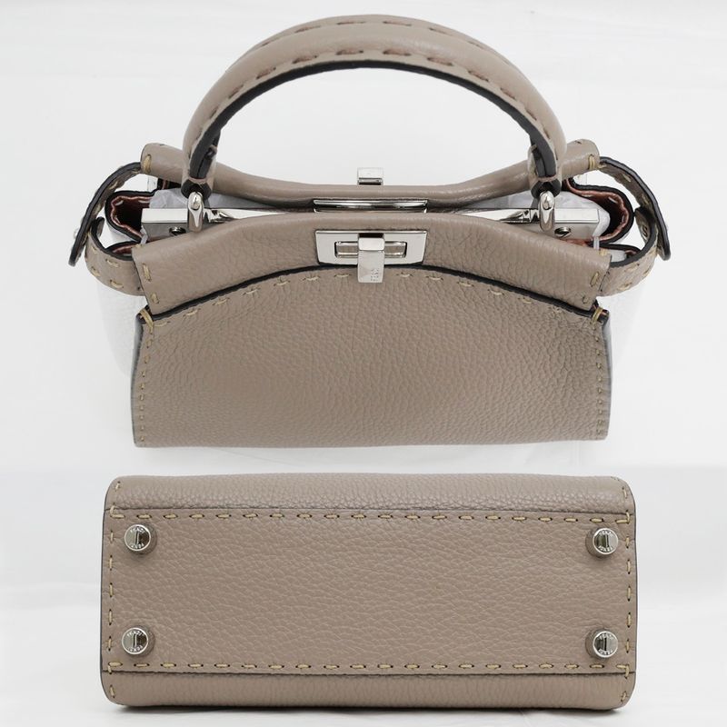 Fendi P-cub-mini Bicolor-gray-x White Handbag Shoulder-8bn244 Women's
