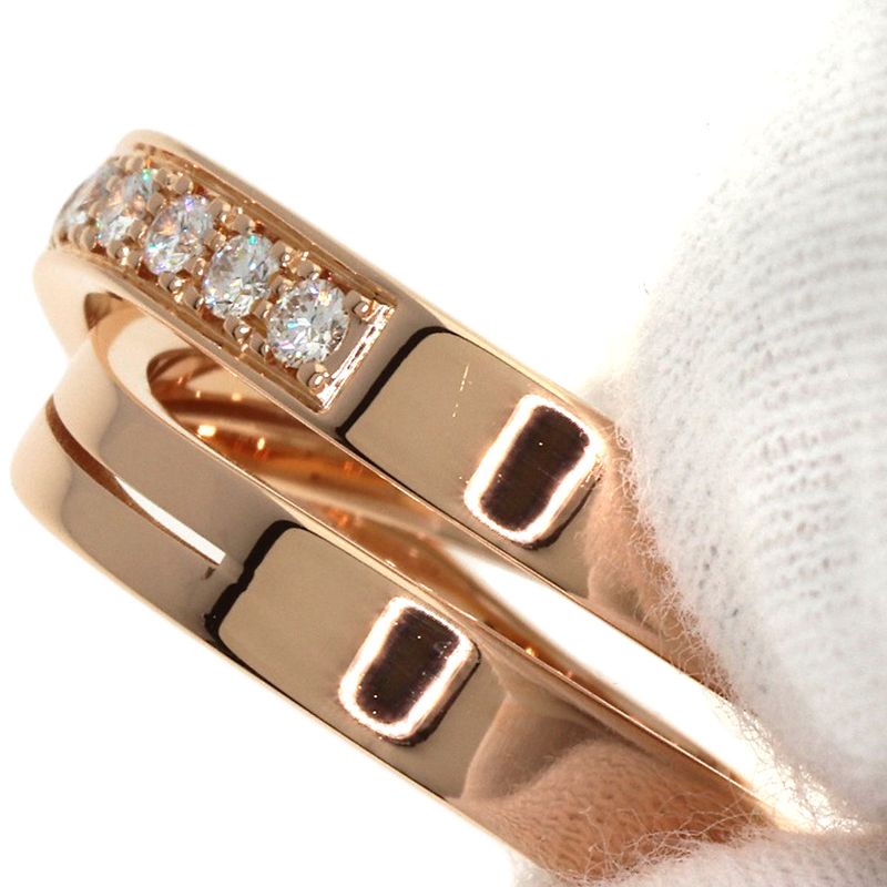 Cartier Etancel De Cartier Diamond #51 Ring 18K Pink Gold Ladies