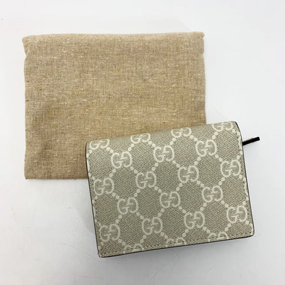 Gucci Marmont Double G Mini Wallet Denim Xleather 658610 Black Bifold Wallet