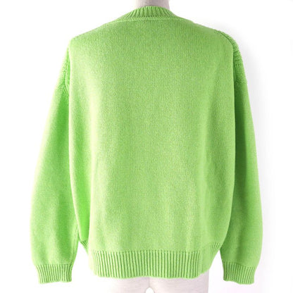 Hermes 23SS Cashmere Cotton Long Sleeve Cropped Knit With Logo Hardware Green