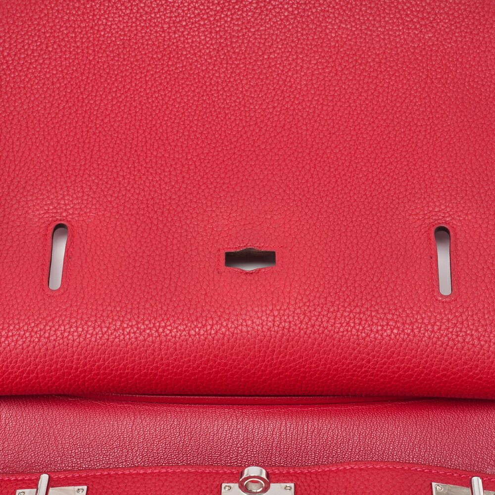 Hermes Gipsyère 34 Shoulder Bag Taurillon Clemence Rouge Casaque (silver