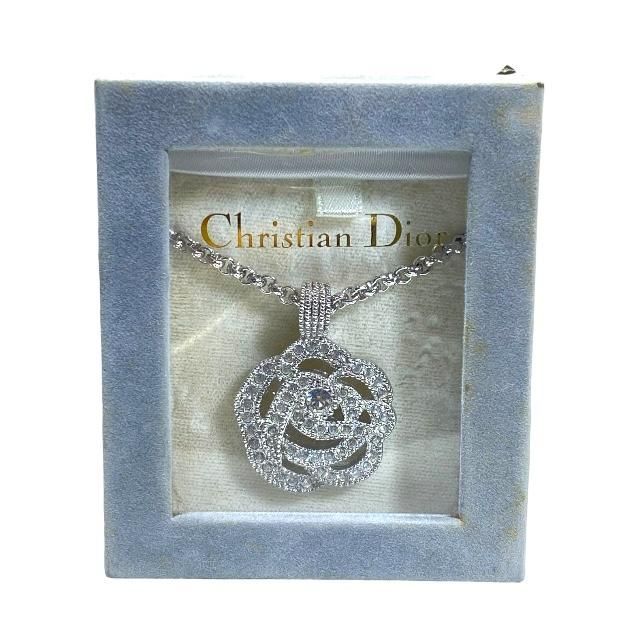 Christian DIOR Necklace Pendant Accessory Jewelry Small Item Rose Flower Motif