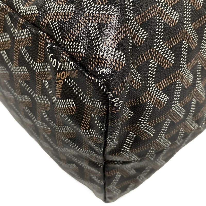 Goyard Tote Bag Saint Louis PM Black×brown Leather