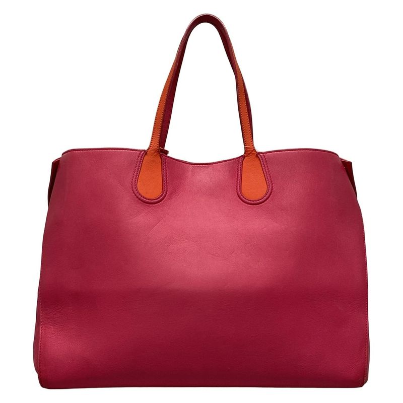 Dior/christian Dior Addict Tote Bag Pink And Orange Leather
