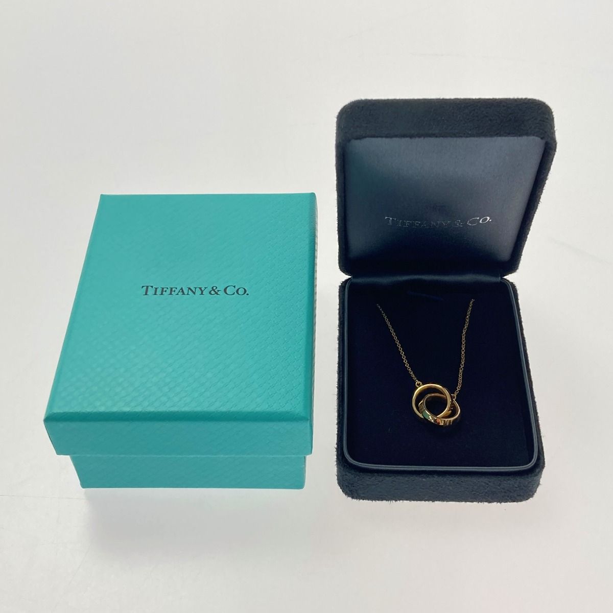 Tiffany & Co Tiffany Atlas X Closed Interlocking Necklace K18yg with Box