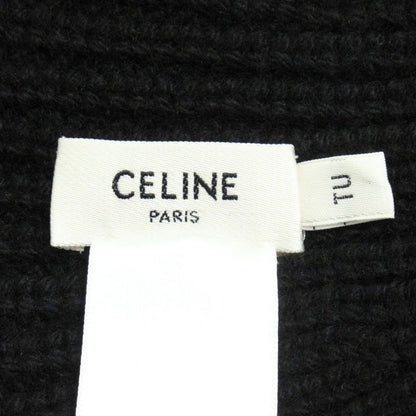 Celine Triomphe Crochet Bucket Hat 100% Cashmere Knit Size Tu Black Men's