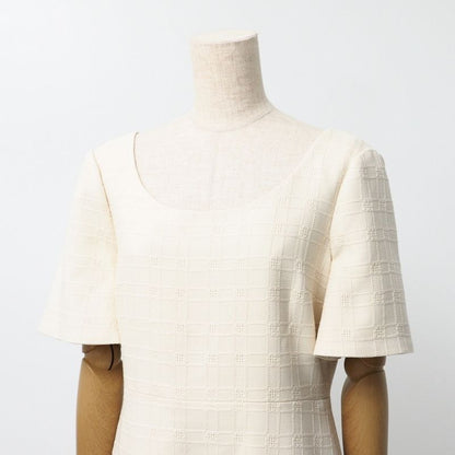 Gucci Dress Size 42 Short Sleeves Dress GG Logo Tweed Made In Italy