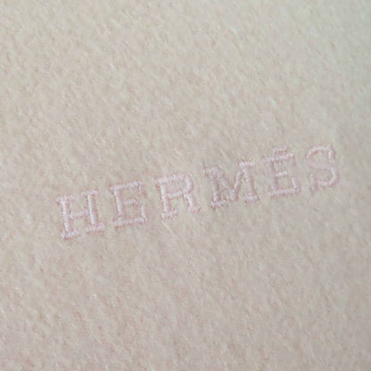Hermes 100% Cashmere Extra Large Shawl With Logo Embroidery