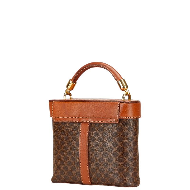 Celine Macadam Vanity Bag Shoulder Bag 2WAY Brown PVC Leather Women Celine