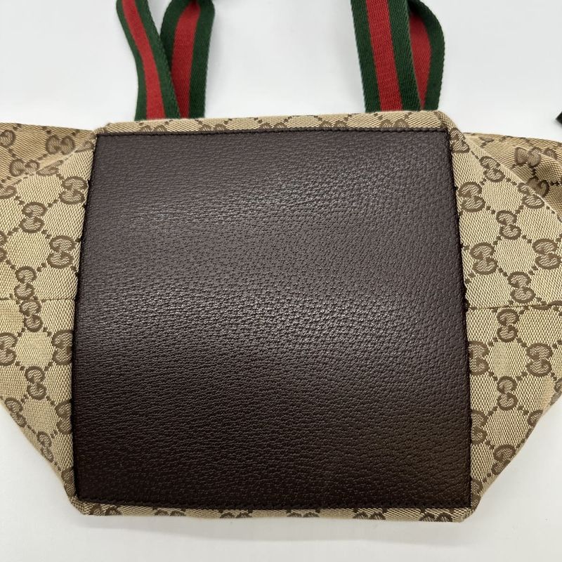 Gucci 131229 Handbag Beige And Brown GG Canvas Sherry Line Ladies Men