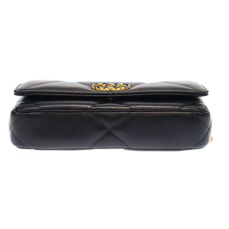 Chanel 19 Chainbelt Bag Chain Belt Waist Bag Ap3774 Black