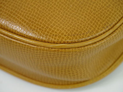 Authentic Christian DIOR Leather Shoulder Bag Pochette Brown Bag Pre-owned