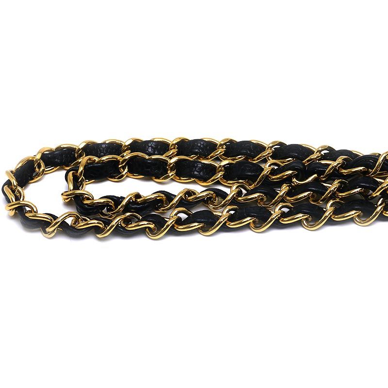 Chanel Matelasse 25 Chain Shoulder Bag W Flap Black