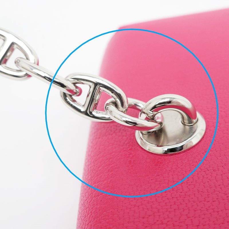 Hermes Chaine D'ancre Compact Wallet Chevre Pink Svhardware B Engraved