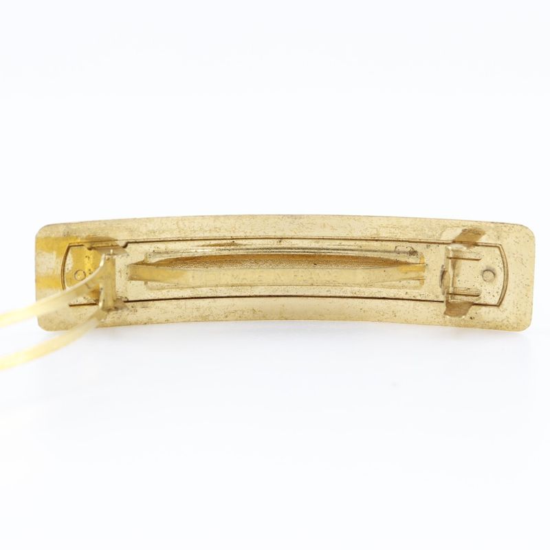 Chanel Logo Vintage Gold Plated Gold 97A Ladies Barrette