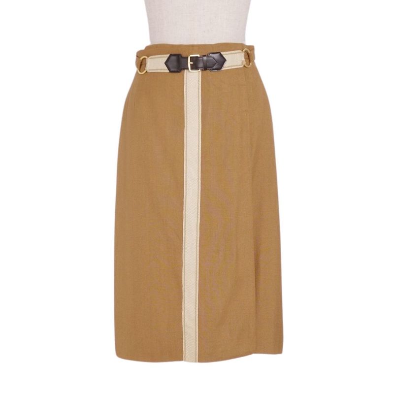 Vintage Hermes Skirt Wrap Skirt Trapezoid Skirt Midi Length Bottoms Women 40(M