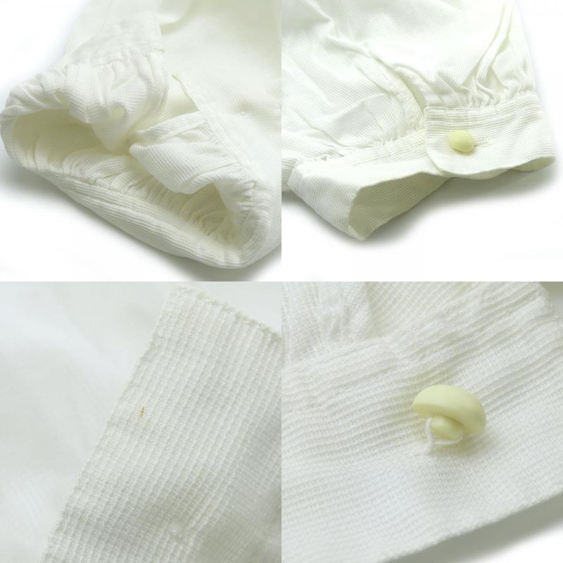 Christian Dior Blouse M White Puff Sleeve 5' Length Women Christian Dior