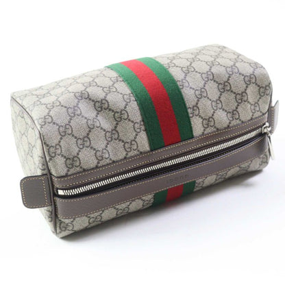 Gucci 759689 Cosmetic Case With Web Stripe GG Supreme Cosmetic Pouch/beauty