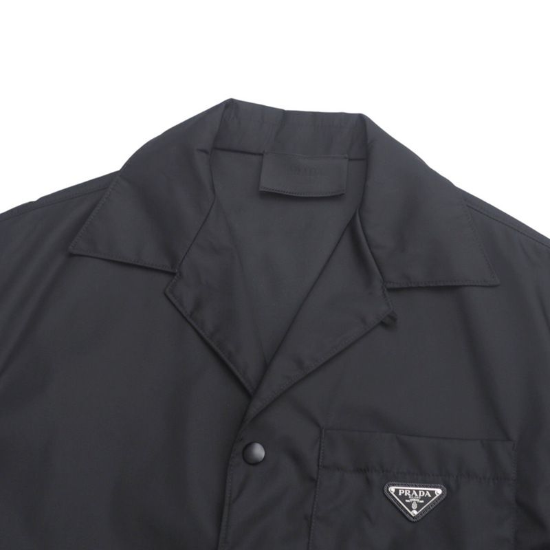 2024Prada Short Sleeve Shirt Size M (180 96A) Re-nylon Triangle Logo Triangle