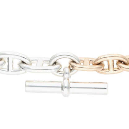 Hermes Chaine D'ancre GM MM 18K Pink Gold Silver Chaine D'ancre 2 Chain