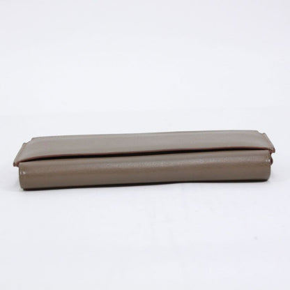 Hermes Passant Long Origan Leather Brown Wallet Silver