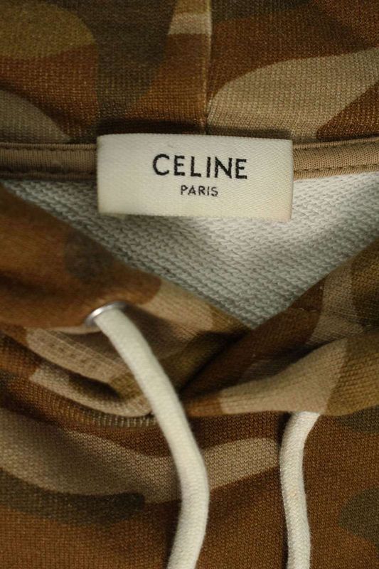 Celine 2y676247q Camouflage Allover Studded Logo Pullover Hoodie Men's S