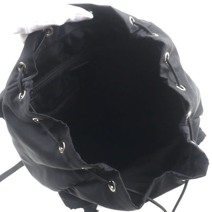 Prada 2vz062 Tessuto Nylon Triangle Logo Triangle Plate Backpack Black Silver