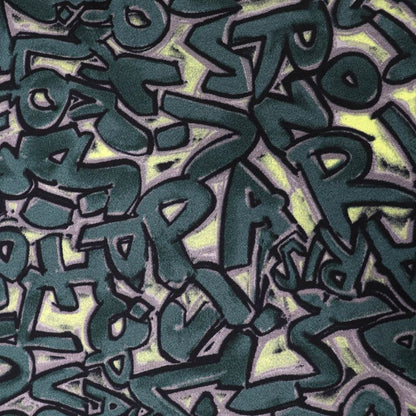 Louis Vuitton Graffiti Logo Long Sleeve Blouse Top Green 36 Made In France