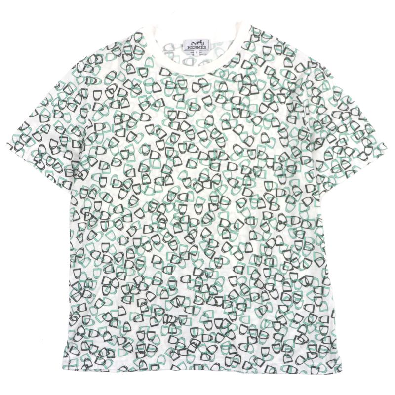 Hermes 100% Cotton Chaine D'ancre Print Crew Neck Short Sleeve Short Sleeve