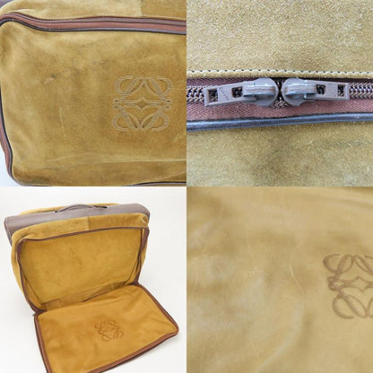 Loewe Business Bag Leather Brown Beige Gold Hardware Attache Case Hard Case