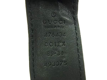 Gucci 476434 493075 Leather Silver Hardware Belt Only Size Indicated 85