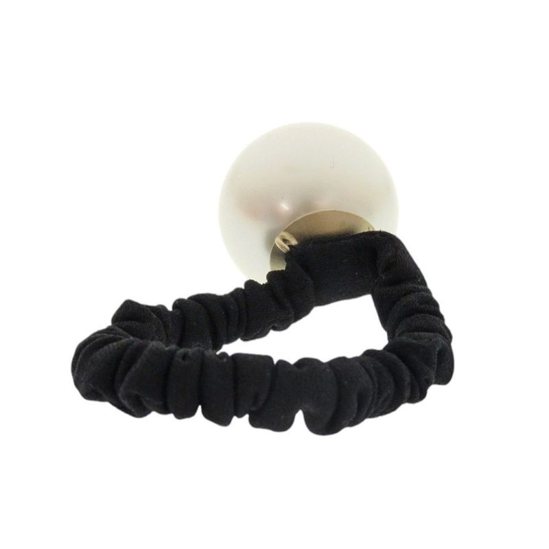 Chanel Coco Mark Hair Tie Chou Faux Pearl White Hair Accessory White 1563 Chanel