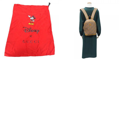 Gucci Backpack Daypack Small Backpack 552884 GG Supreme Canvas Brown Camel Gold