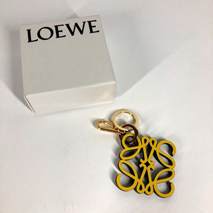 Loewe Key Holder Anagram Charm In Calf C821232x06 Leather Yellow
