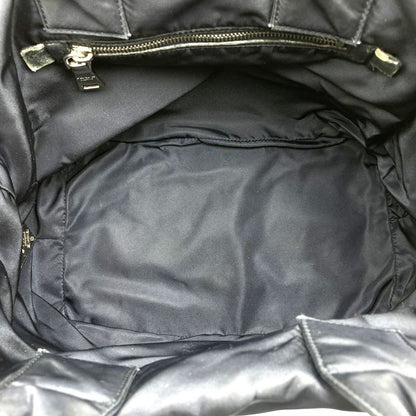 Prada Reversible Tote Shoulder Bag Handbag 2WAY Check Black Green Nylon Women